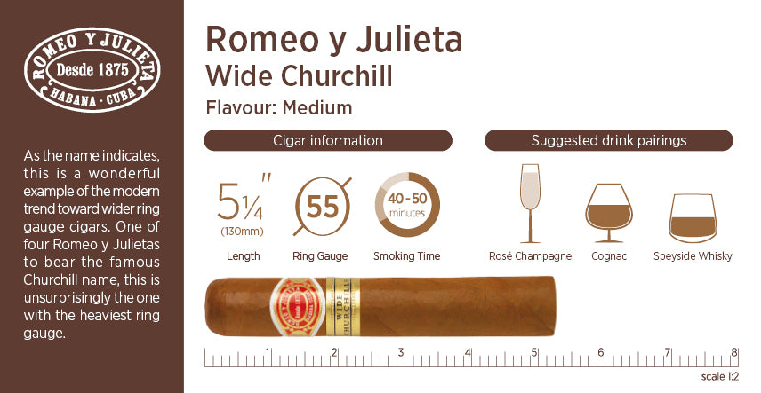 Cigar Menu Romeo y Julieta Wide Churchill