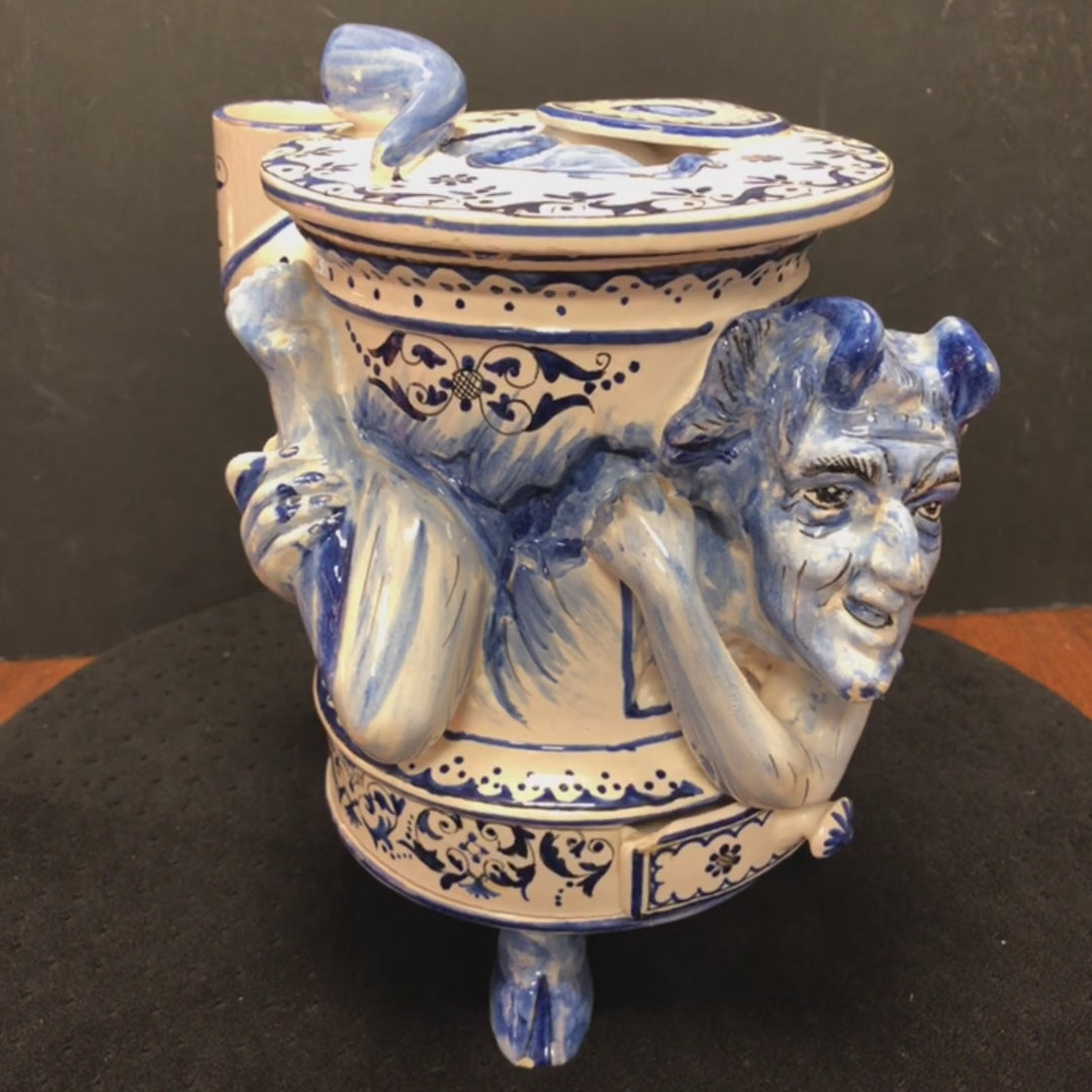 Load and play video in Gallery viewer, Tobacco Jar Art Nouveau - Ceramic
