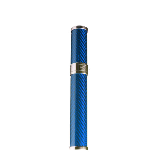 VSB London carbon fibre and stainless steel cigar tube in blue